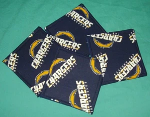 NEW LOS ANGELES CHARGERS  FOOTBALL TEAM Drink SET OF 4 COASTERS Handmade - Picture 1 of 1