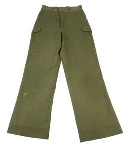 Boy Scouts Pants Youth 26X27 Green Official Uniform Twill Cargo READ VINTAGE - Picture 1 of 14