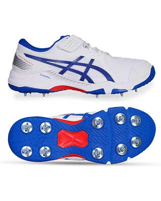 ASICS Gel Speed Menace Cricket Shoes - Steel Spikes - White/Tuna Blue - image 1 of 4
