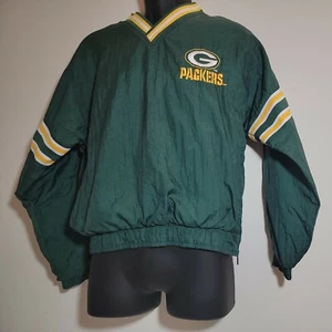 Green Bay Packers NFL Youth Pullover Jacket Green Genuine Stuff Size Large 14-16 - Picture 1 of 11