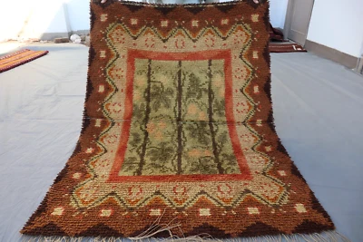 Alfombra 3x4 Afghan Tulu Shag Hecha a Mano Lana Pila Larga De Colección Tribal Nómada Gabbeh Foto 1 de 4