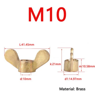 Flügelmuttern Messing M3 M4 M5 M6 M8 M10 M12 M14 M16 Flügelmutter Mutter - Bild 1 von 4