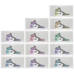 12 Pack Shoe Storage Box, Stackable Shoe Organizer for Closet, Plastic Shoe Stor - Picture 1 of 12