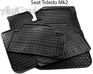 Alfombrillas de goma negras para conductor izquierdo Seat Toledo II 1999-2004 LHD - Imagen 1 de 7