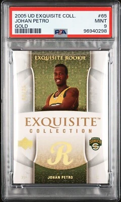 2005 Upper Deck UD Exquisite Johan Petro Rookie Gold /25 #65 PSA 9 - Image 1 of 2