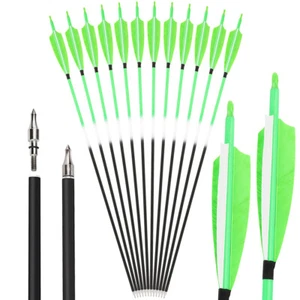 6/12pcs Carbon Arrow 30" Archery 4/5" Feather Tips Bow Shooting Target Hunting - Picture 1 of 27