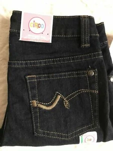 NWT Girls Circo Jeans Size 4 Straight Leg Dark Wash adjustable waist FREE SHIP - Picture 1 of 6