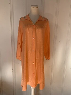 Vintage Gossard Artemis Robe Size M 100% Nylon Floral Coral 60s 70s USA Made - Image 1 of 4