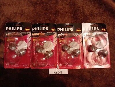 8 Philips DuraMax 40W Medium Base G16.5 Bulbs - Image 1 of 4