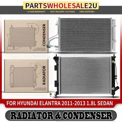 Radiator & AC Condenser Cooling Kit for Hyundai Elantra 2011 2012-2013 L4 1.8L Foto 1 de 4
