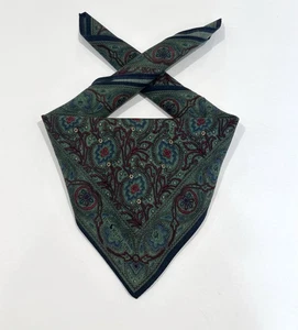 DAMEN EINSTECKTUCH POLO RALPH LAUREN grün Paisley BAUMWOLLE EINSTECKTUCH 20" - Bild 1 von 7