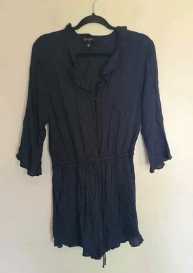 AA Jessica Simpson Mameluco Manga Larga Azul Marino Con Botones Manga 3/4 Talla L Foto 1 de 4