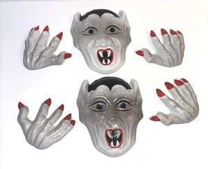 Vintage Halloween Vampire Cake Topper Bakery Crafts HONG KONG 2 SETS NEW - Picture 1 of 3