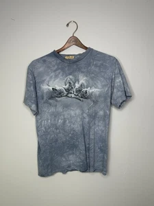 T-shirt The Mountain M cuccioli di lupo tinta unita blu Y2K - Foto 1 di 10