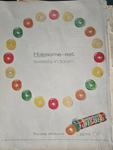 1958 Five Flavor Life Savers Holesom-est dulces en la ciudad anuncio de dulces de colección - Imagen 1 de 1
