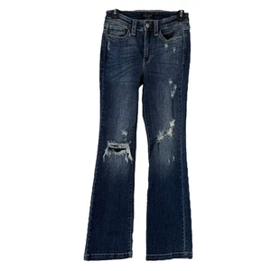 Judy Blue Jeans Bootcut Distressed Größe 0 24 Taille Damen Stretch Classic Denim - Bild 1 von 10