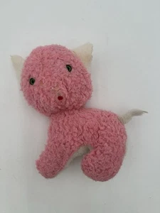 Vintage rosa Katze Stofftier Plüschtier selten - Bild 1 von 21