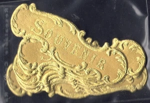 REF AF 42-131 fantaisie-TRES BEL ENSEMBLE DE 9 ETIQUETTES DOREES " SOUVENIR" - Picture 1 of 2
