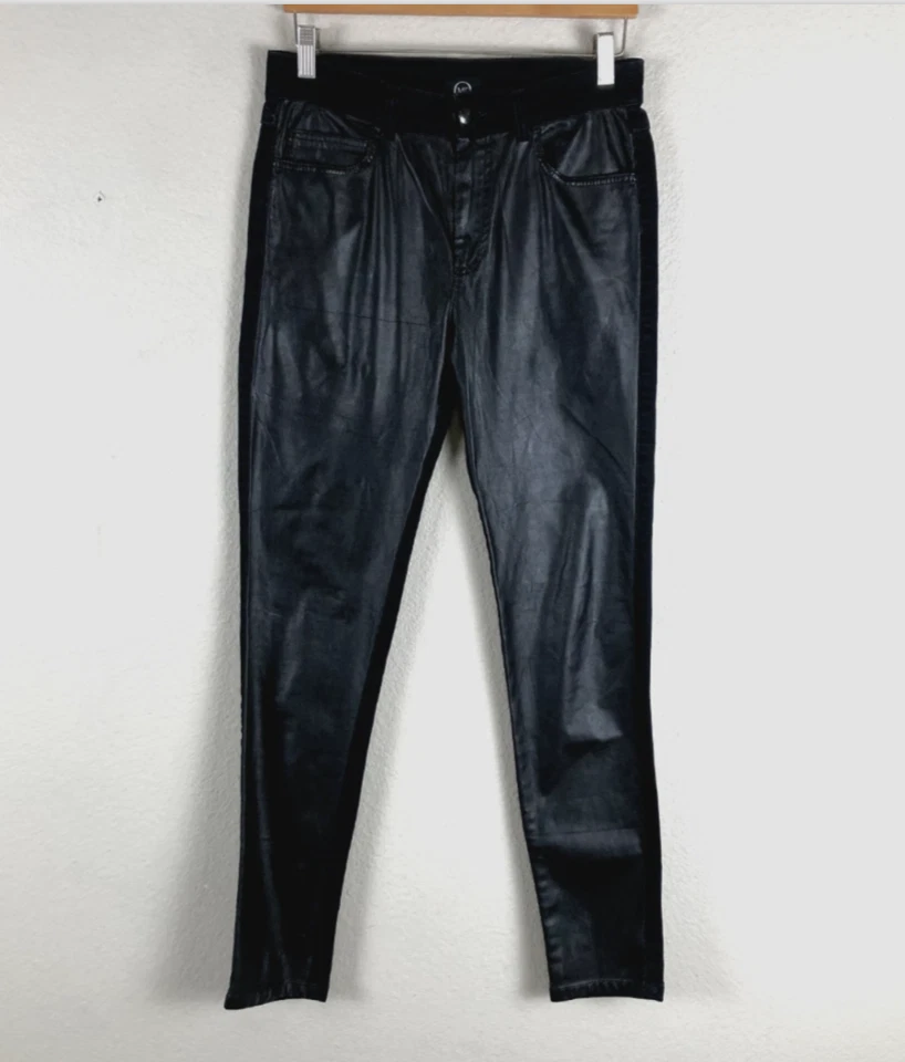 Pantalones de mezclilla McQ Alexander McQueen para mujer 28 recubiertos negros ajustados de cuero PU Foto 1 de 4