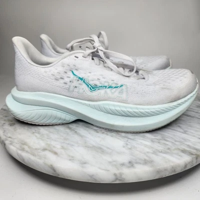 Zapatos para correr Hoka One One Mach 6 blanco escarcha azul para mujer talla 6B 1147810WHTD Foto 1 de 4