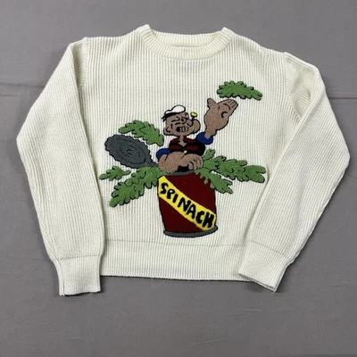 Винтажный свитер ручной работы 80-х Popeye размер S 20x20,5 - Изображение 1 из 4