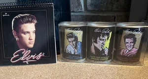 Elvis Presley Calendar & Coffee Can Pack New VTG - Picture 1 of 9
