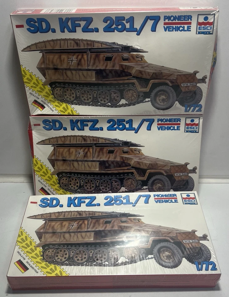 Sd. KFZ 251/7 German Half Trak 1/72 Scale Model 8343 Esci/ertl Factory
