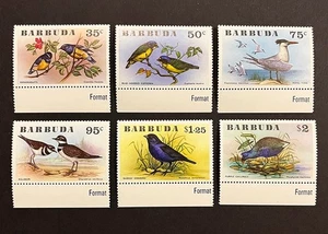 Barbuda 1976 complete set MNH ** birds Sc#238-243 SG#262-267 margin tabs - Picture 1 of 1