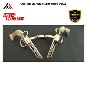 Brass Western Gun-Style Horse Bit – Unique Cowboy Equestrian Tack, Fancy Design - Picture 1 of 6