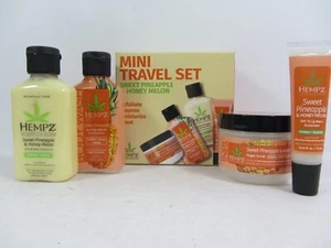 HEMPZ SWEET PINEAPPLE & HONEY MELON MINI TRAVEL SET WASH, SCRUB, MOISTURIZER,LIP - Picture 1 of 1