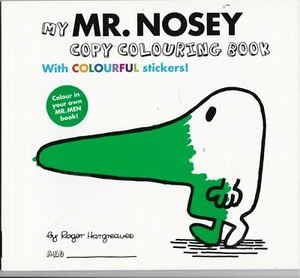Mr Nosey Copy Colouring Book with stickers NEW Mr Men Book - Picture 1 of 1