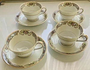 4 Noritake Cups and Saucers Ardmore by Noritake #3066 Japan Discontinued - Picture 1 of 15