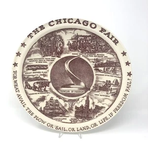 The Chicago Fair ~ Vernon Kilns ~ Grenze der Freiheit 10,5" Souvenirteller - Bild 1 von 8