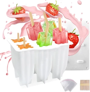 Stampi per Ghiaccioli,Ghiaccioli Stampo per Gelati,6 Formine Ghiacciolo Silicone - Foto 1 di 12