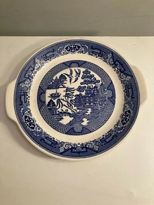 Blue Willow Ware by Royal Cake Plate Or Serving Platter with Handles 11.5" - Picture 1 of 3
