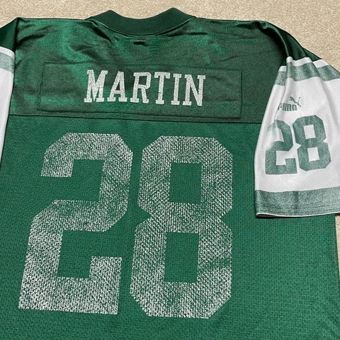 Curtis Martin New York Jets Jersey Men XL NFL Football Vintage Puma Faded 28 NYJ Cover
