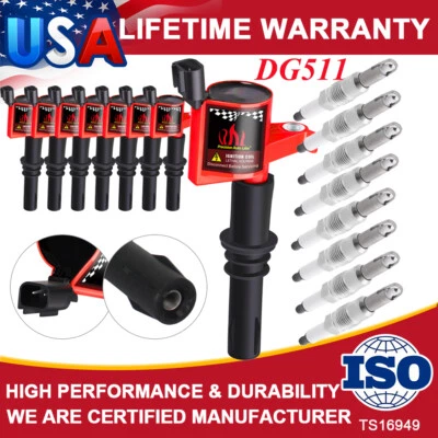 8X La bobina de encendido & Bujía For Ford Expedition 2005 2006 2007 2008 5.4L - Image 1 of 4