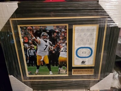 FRAMED & MATTED Steelers Ben Roethlisberger Signed Ticket NCAA JSA Autograph - Image 1 of 4
