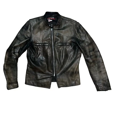 Винтажная кожаная мотоциклетная куртка 1980-х Brooks черная редкая - Изображение 1 из 4