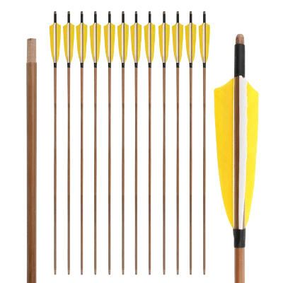 6/12Pcs Bamboo Arrows 33" Turkey Feathers Longbow Recurve Bow Archery Hunting - Image 1 of 4