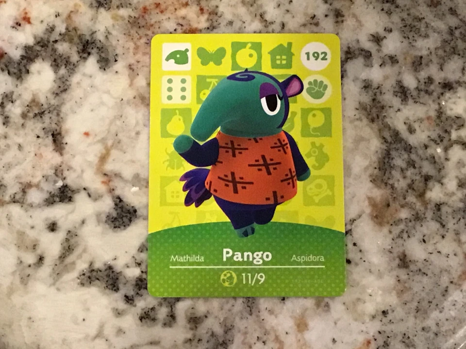PANGO 192 Animal Crossing Amiibo Authentic Nintendo Mint Card From Series 2