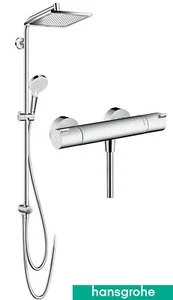 Hansgrohe Ecostat Juego de ducha de lluvia Termostato 13211000 Sistema de ducha Crometta Reno - Imagen 1 de 4
