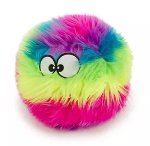 Furballz Squeaky Plush Ball Dog Toy, Chew Guard Technology - Rainbow, Large - Picture 1 of 11