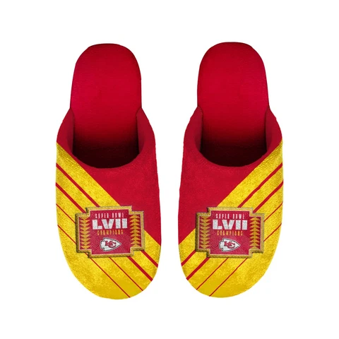 Kansas City Chiefs Super Bowl LVII Champions NFL Men's Colorblock Slide Slippers Cover