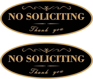 2 Pack No Soliciting Sign for House, Strong Self-Adhesive Acrylic No Soliciting - Picture 1 of 7