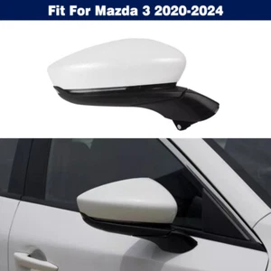 5Pins Right Side Rearview Mirror Assembly Pearl White For Mazda 3 2020-2024 - Picture 1 of 10