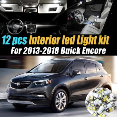 Kit de bombillas LED interiores de coche súper blancas de 12 piezas para Buick Encore 2013-2018 Foto 1 de 4