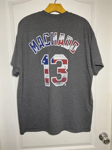 Majestic Baltimore Orioles Men's Large XL Orange T-shirt Tee #13 Machado Cover