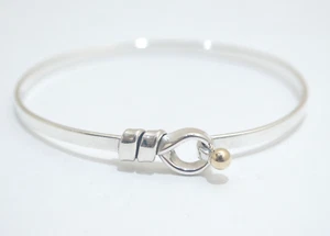 Tiffany & Co. Sterlingsilber & 18K YG Haken & Öse Armreif Armband - Bild 1 von 6