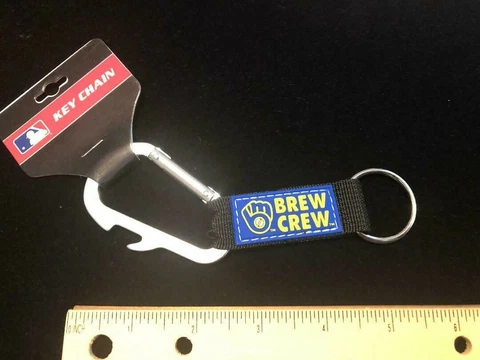 NEW Milwaukee Brewers "Brew Crew" Carabiner / Bottle Opener Heavy Duty Key Chain Cover